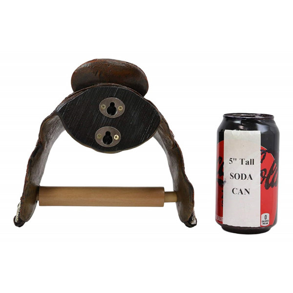 Ebros Gift Western Rustic Tooled Pattern Horse Saddle Wall Mount Toilet